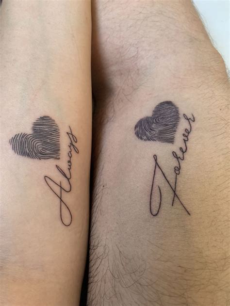 finger print tattoo ideas|couple fingerprint heart tattoo.